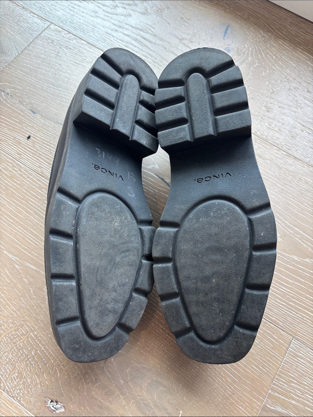 Vince Black Leather Penny Loafers - Picture 5 of 6